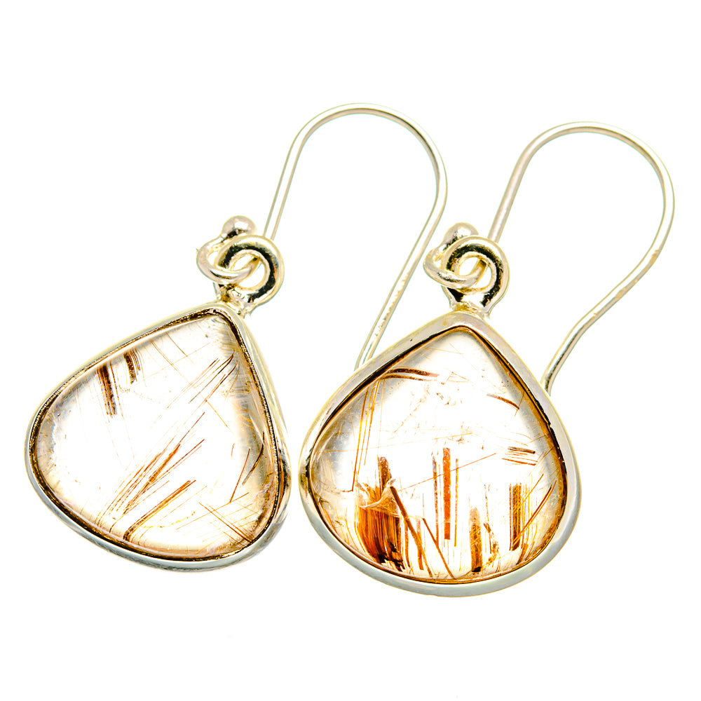 Rutilated Quartz Earrings handcrafted by Anasilvercos - EARR422432
