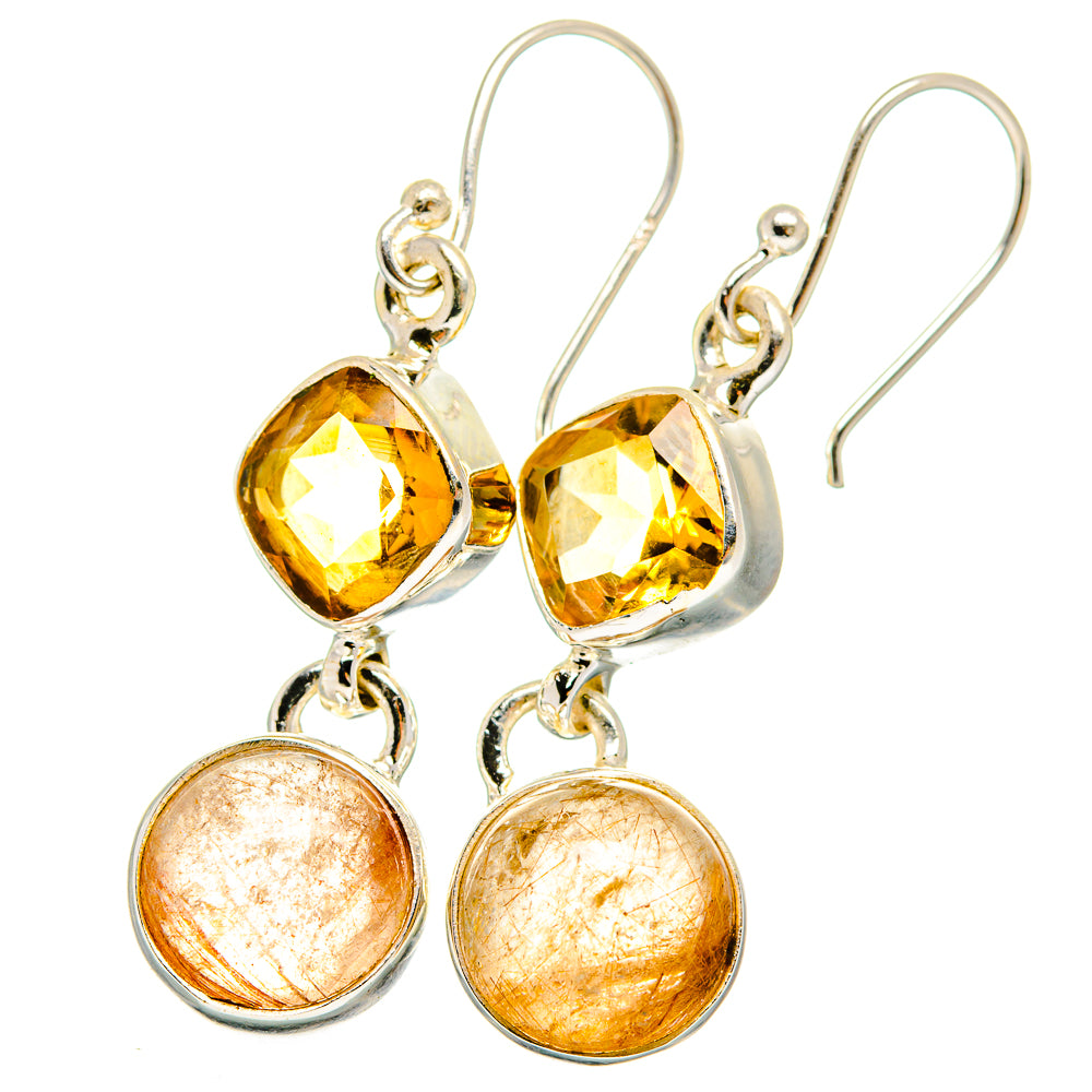 Rutilated Quartz Earrings handcrafted by Anasilvercos - EARR422436