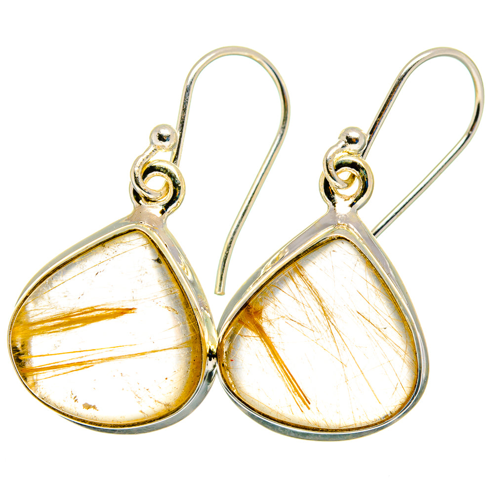 Rutilated Quartz Earrings handcrafted by Anasilvercos - EARR422446