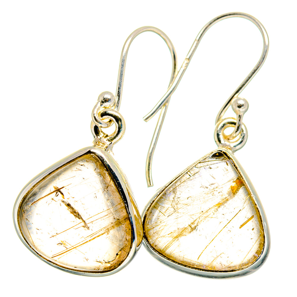 Rutilated Quartz Earrings handcrafted by Anasilvercos - EARR422447