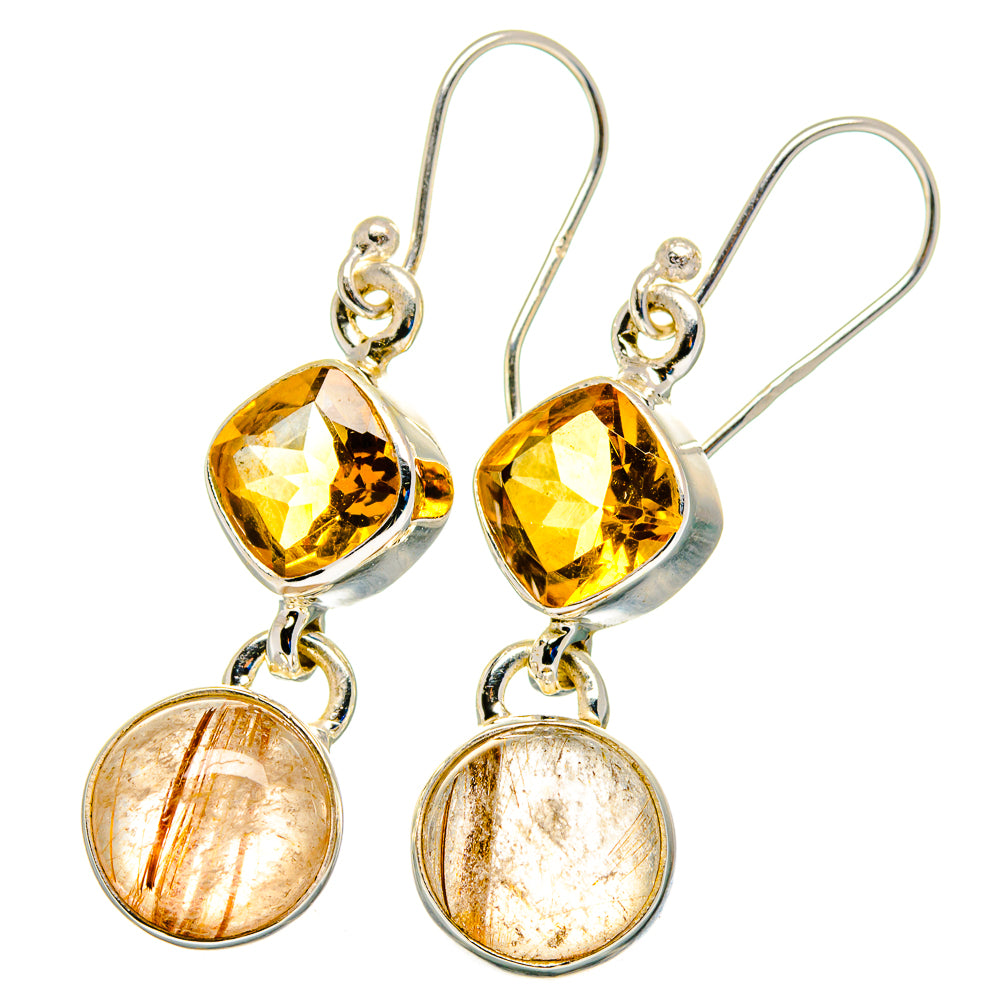 Rutilated Quartz Earrings handcrafted by Anasilvercos - EARR422452