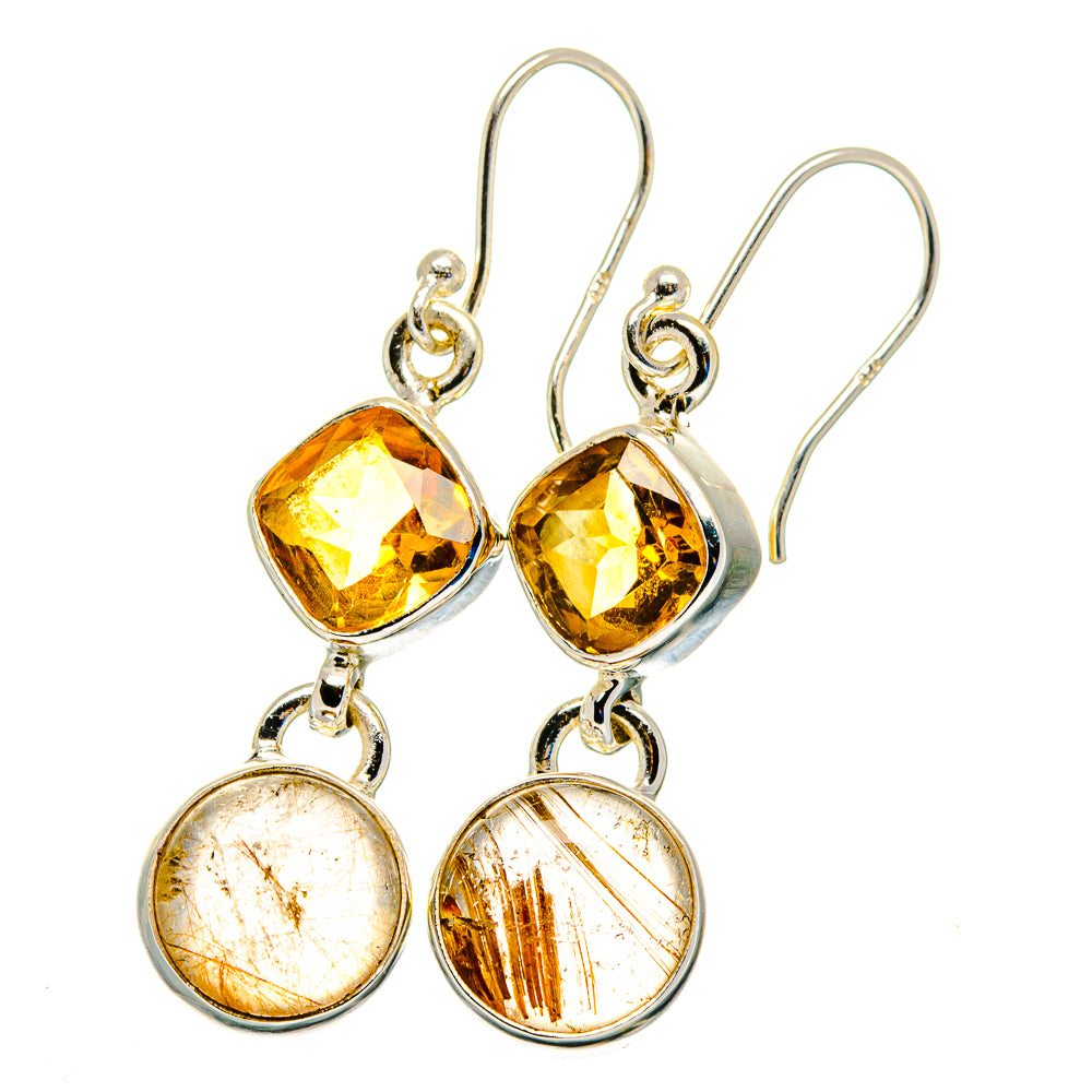 Rutialted Quartz Earrings handcrafted by Anasilvercos - EARR422455
