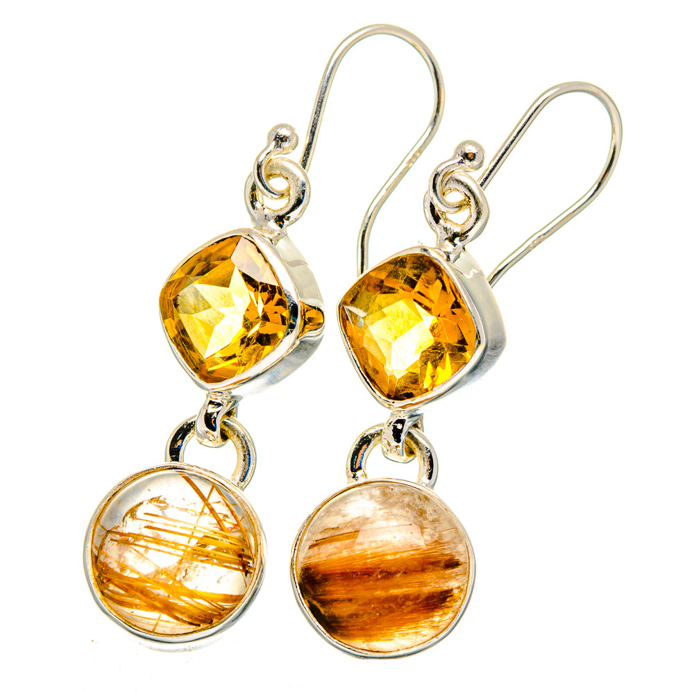 Rutilated Quartz Earrings handcrafted by Anasilvercos - EARR422459