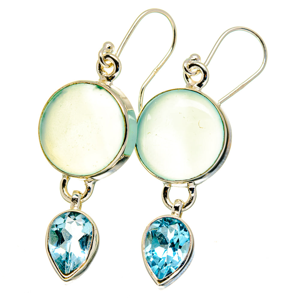 Aqua Chalcedony Earrings handcrafted by Anasilvercos - EARR422465