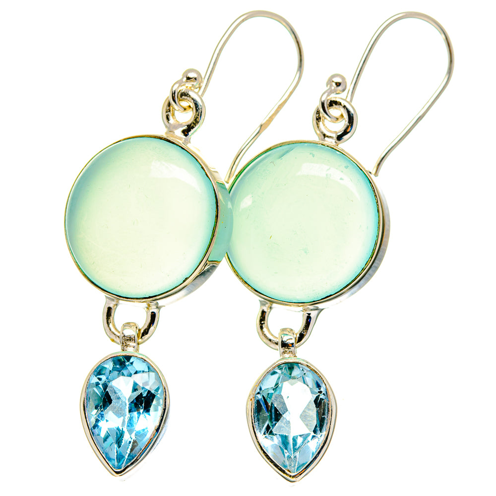 Aqua Chalcedony Earrings handcrafted by Anasilvercos - EARR422467
