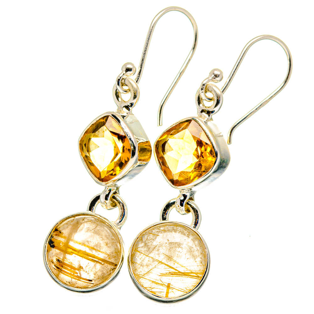 Rutilated Quartz Earrings handcrafted by Anasilvercos - EARR422475