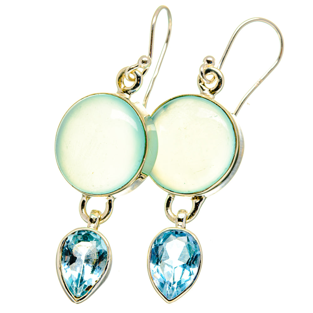 Aqua Chalcedony Earrings handcrafted by Anasilvercos - EARR422480