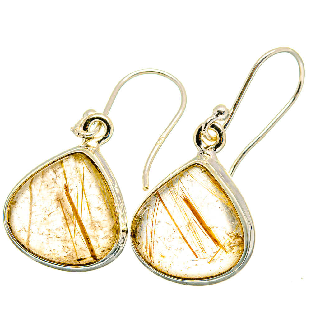 Rutilated Quartz Earrings handcrafted by Anasilvercos - EARR422487