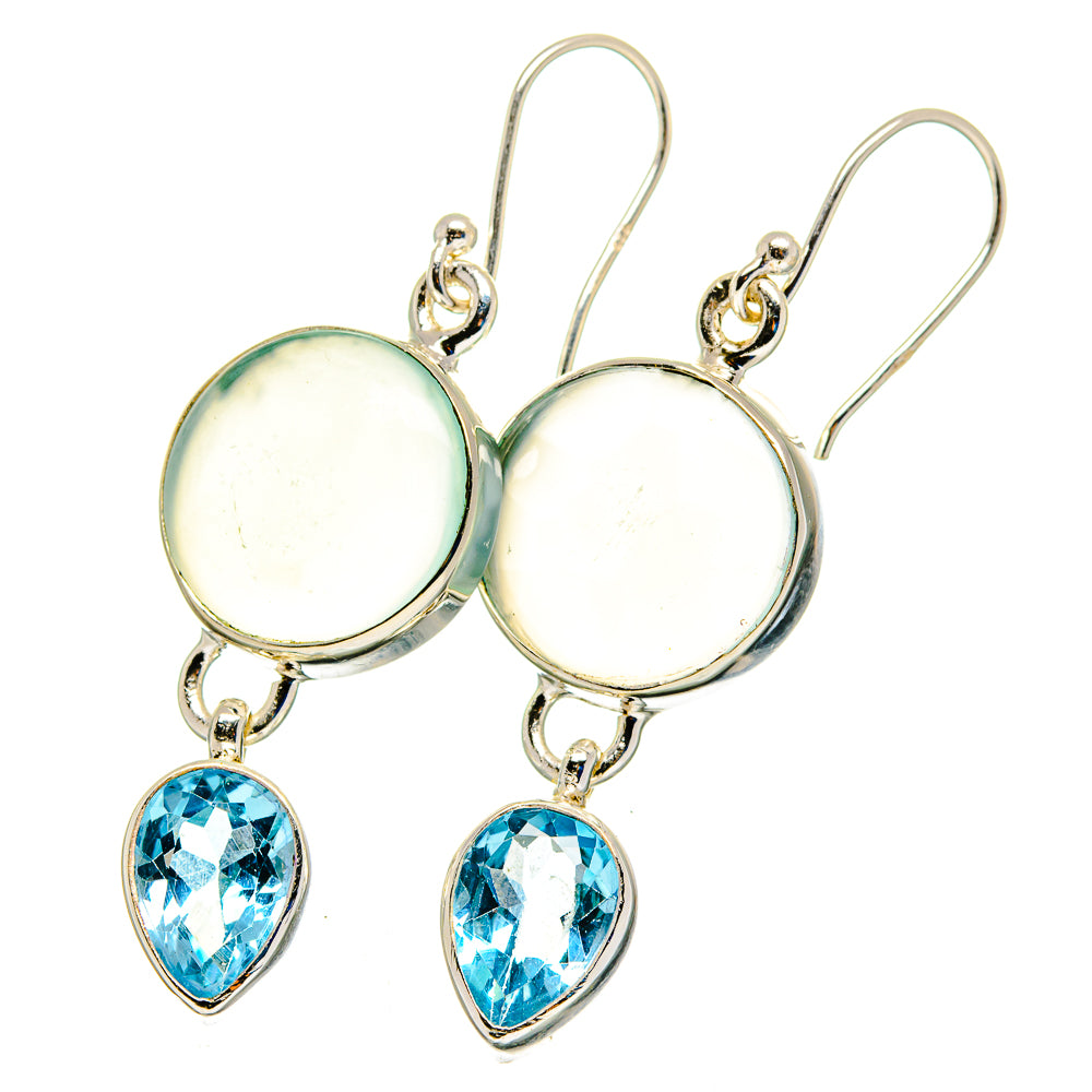 Aqua Chalcedony Earrings handcrafted by Anasilvercos - EARR422491
