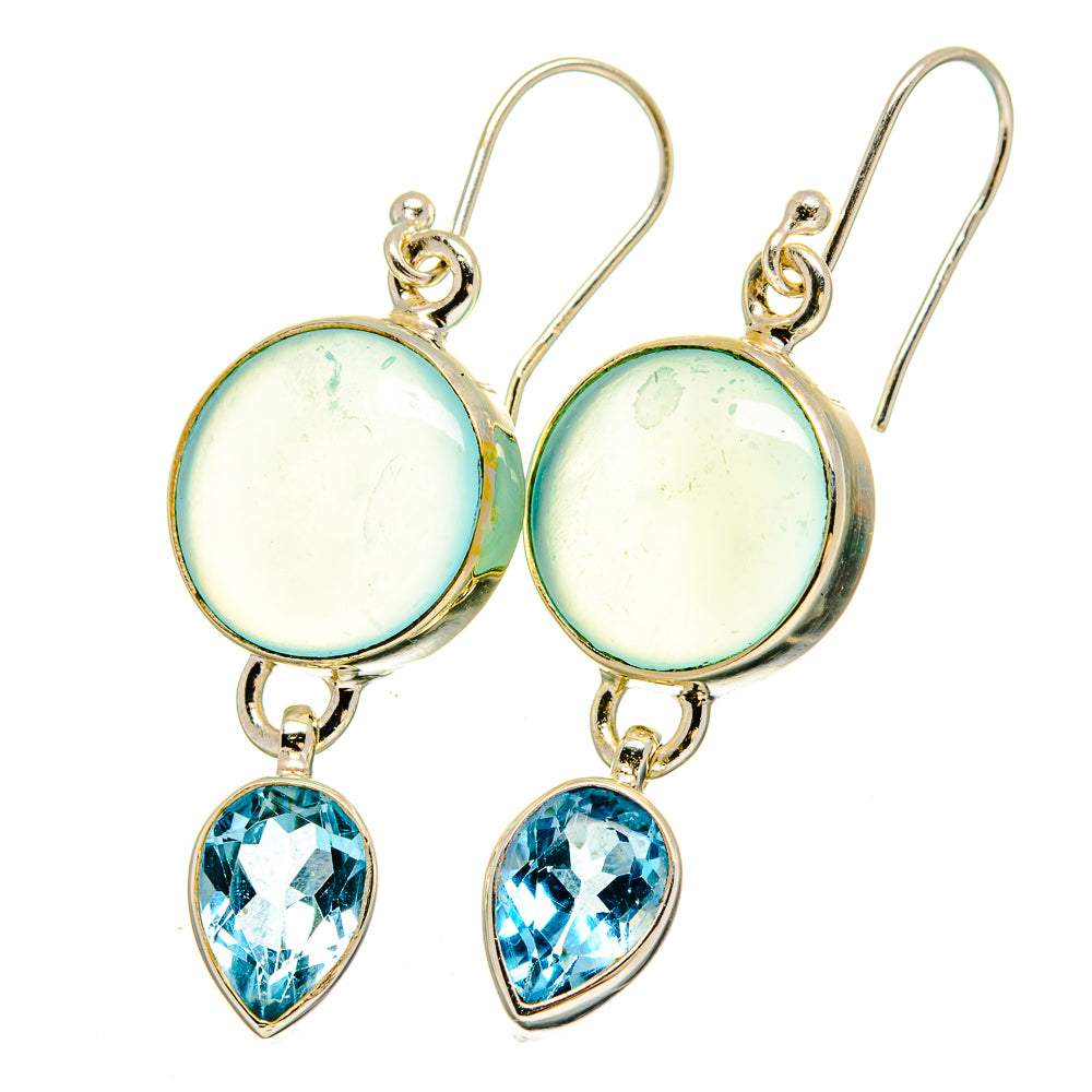 Aqua Chalcedony Earrings handcrafted by Anasilvercos - EARR422494