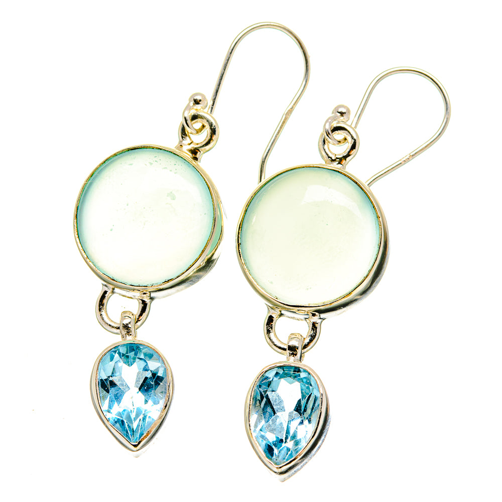 Aqua Chalcedony Earrings handcrafted by Anasilvercos - EARR422506