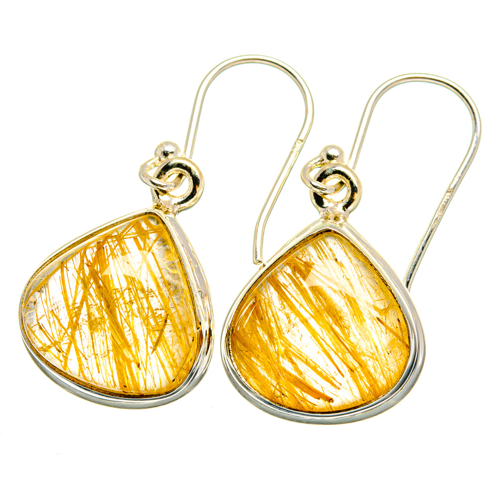 Rutilated Quartz Earrings handcrafted by Anasilvercos - EARR422509