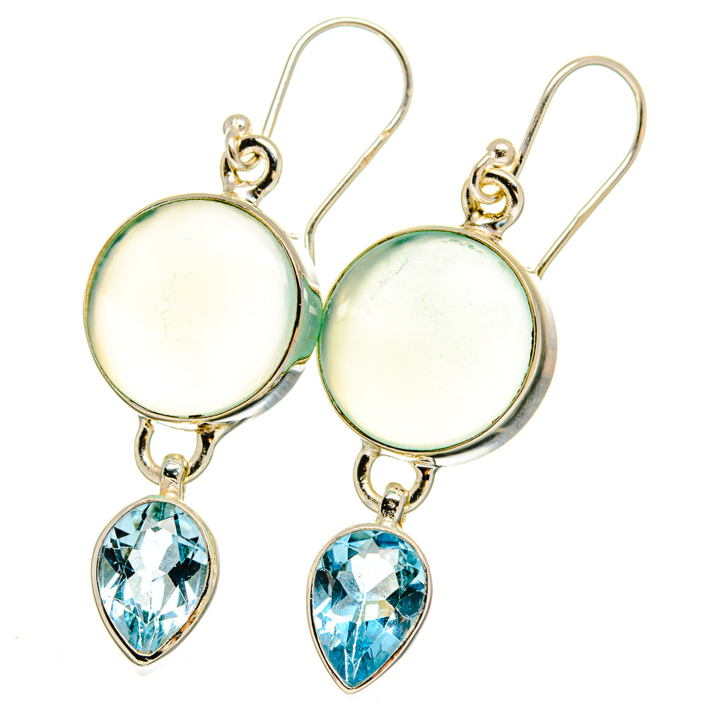 Aqua Chalcedony Earrings handcrafted by Anasilvercos - EARR422510