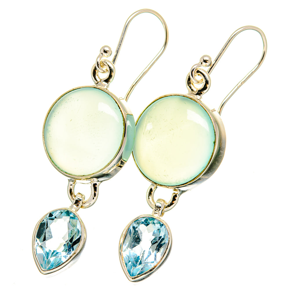 Aqua Chalcedony Earrings handcrafted by Anasilvercos - EARR422512