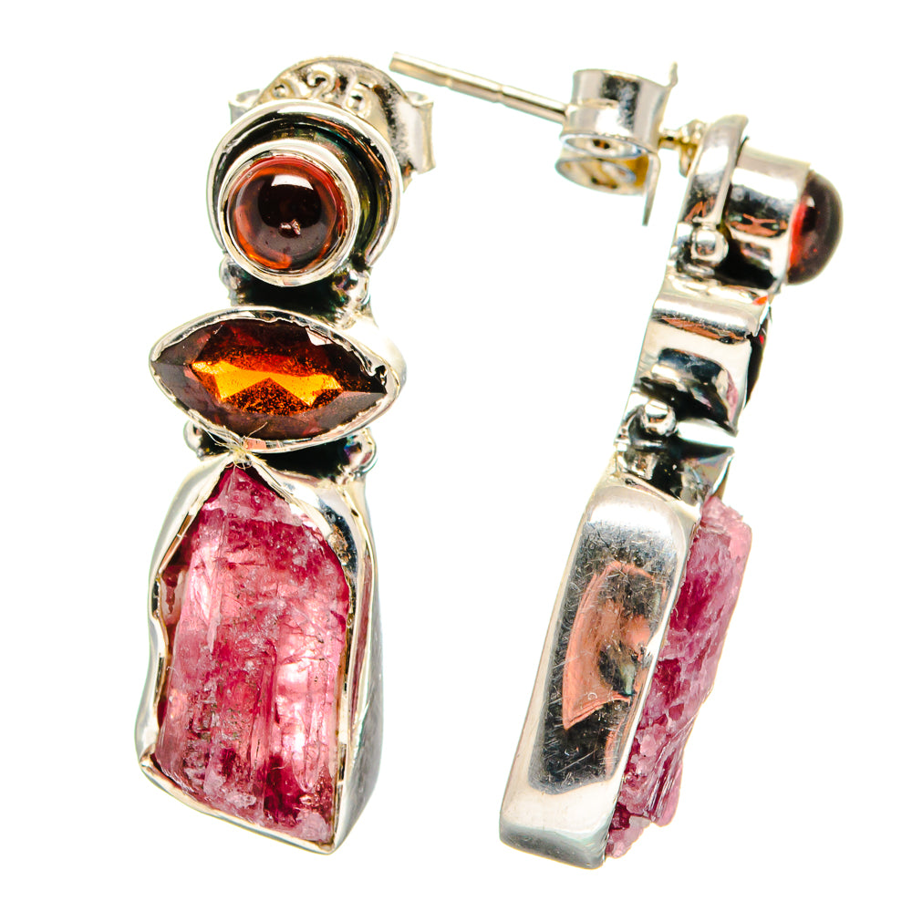 Pink Tourmaline Earrings handcrafted by Anasilvercos - EARR422516