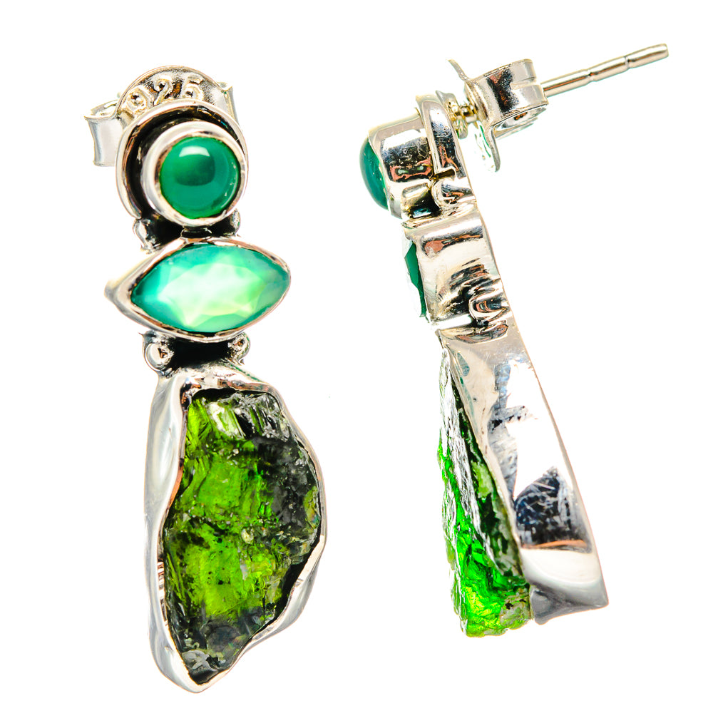 Chrome Diopside Earrings handcrafted by Anasilvercos - EARR422518
