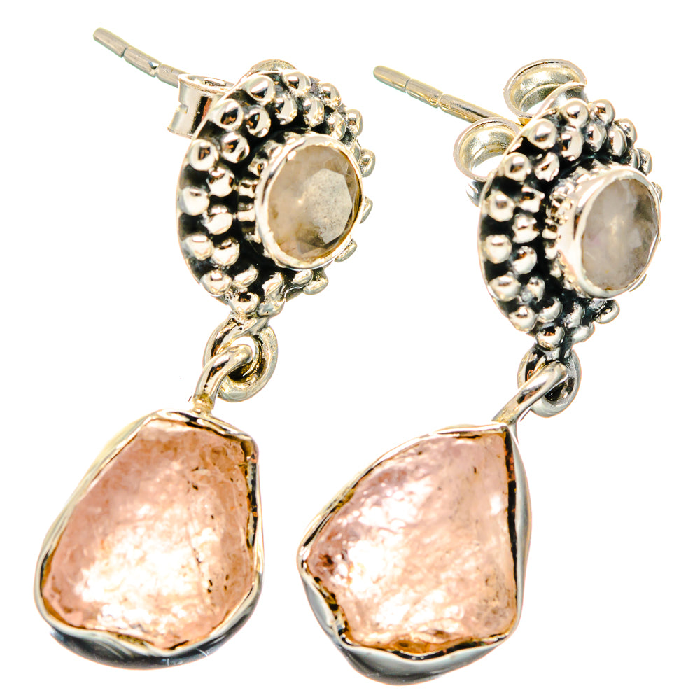 Rose Quartz Earrings handcrafted by Anasilvercos - EARR422523