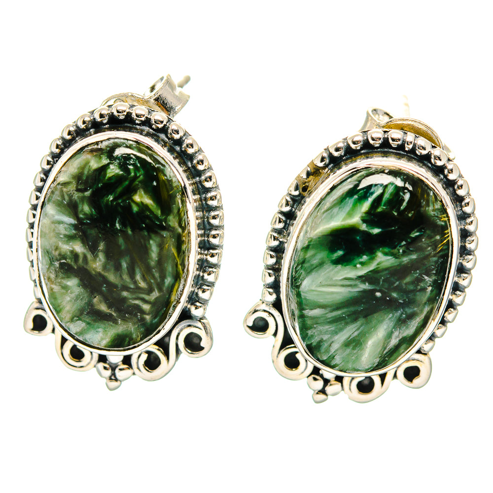 Seraphinite Earrings handcrafted by Anasilvercos - EARR422532