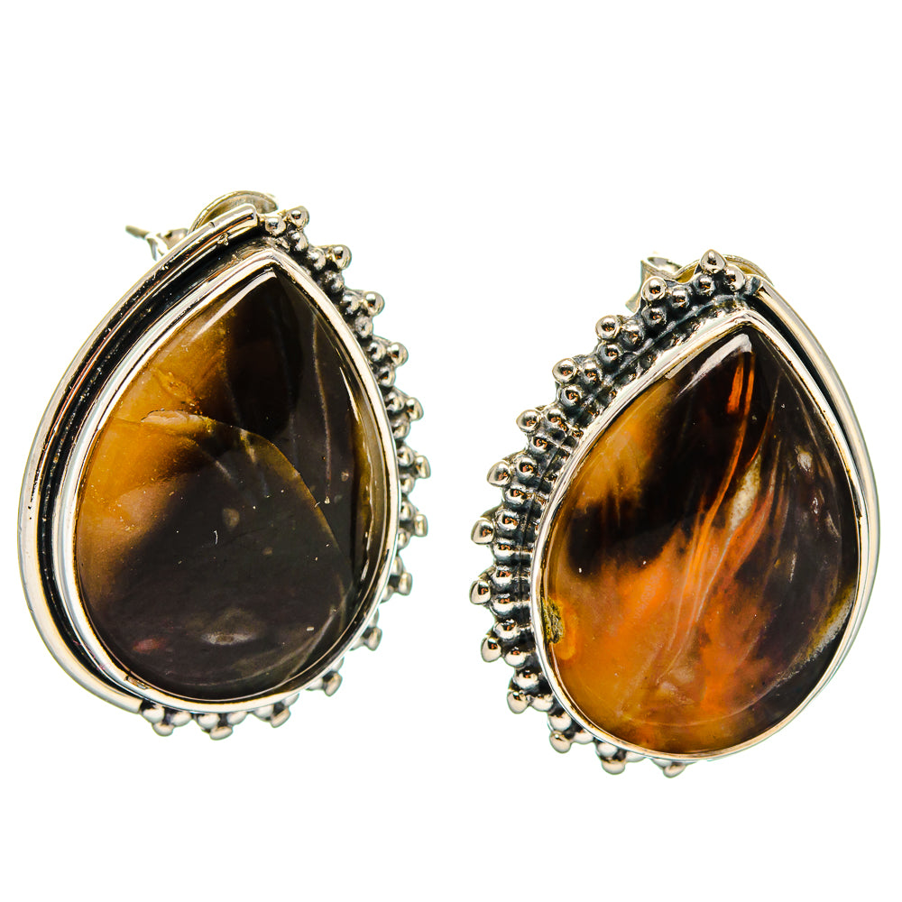 Peanut Wood Jasper Earrings handcrafted by Anasilvercos - EARR422533