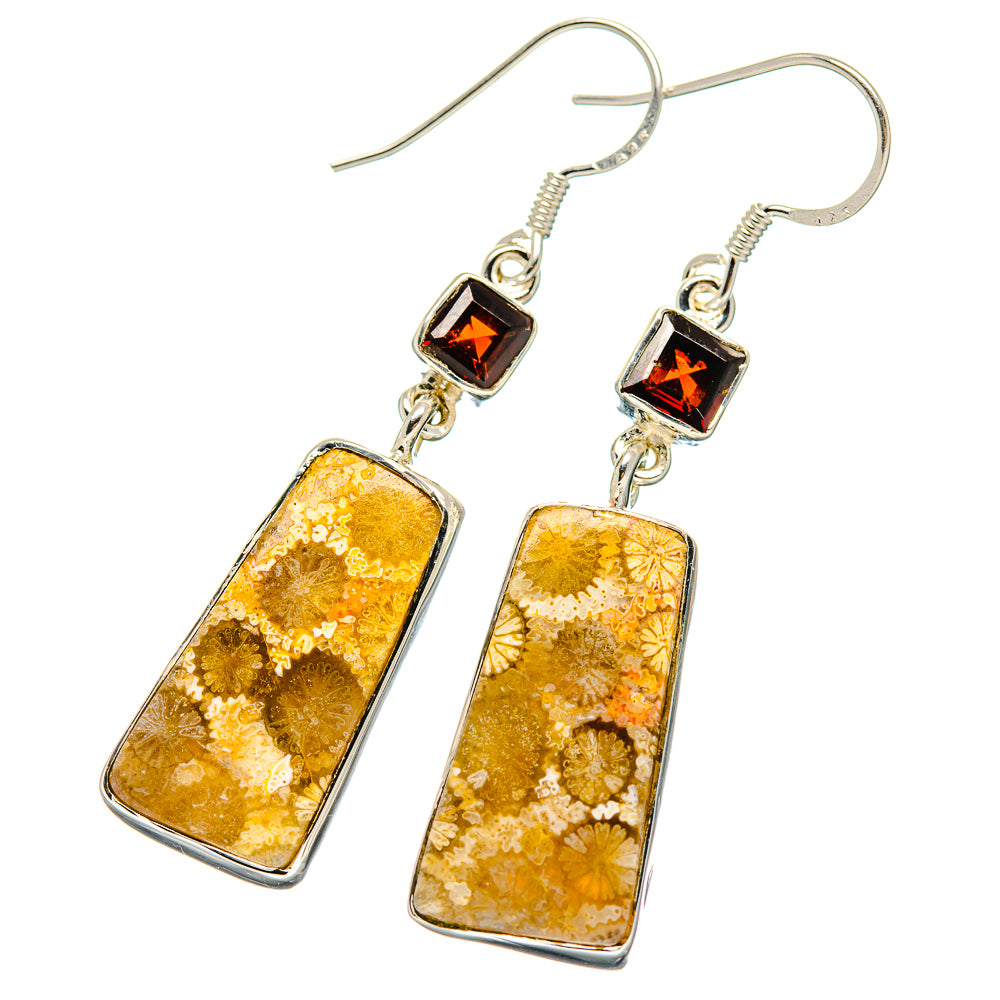 Fossil Coral Earrings handcrafted by Anasilvercos - EARR422548