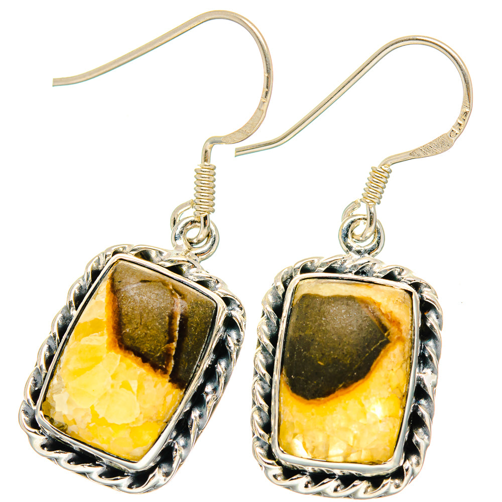 Septarian Nodule Earrings handcrafted by Anasilvercos - EARR422552