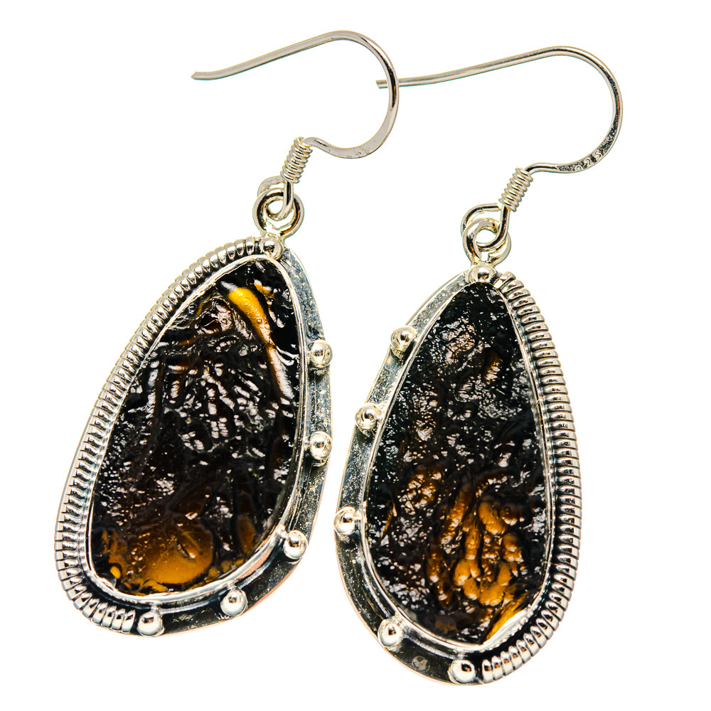 Tektite Earrings handcrafted by Anasilvercos - EARR422565