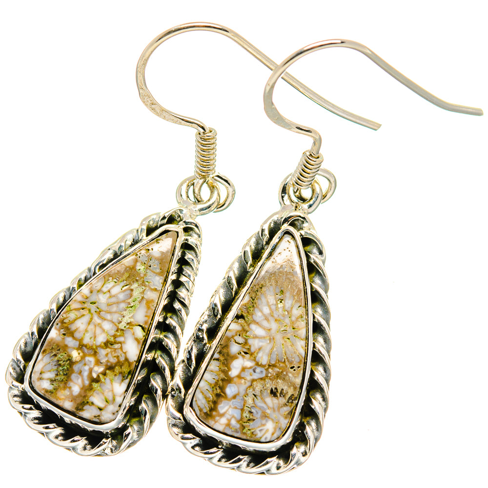 Fossil Coral Earrings handcrafted by Anasilvercos - EARR422596