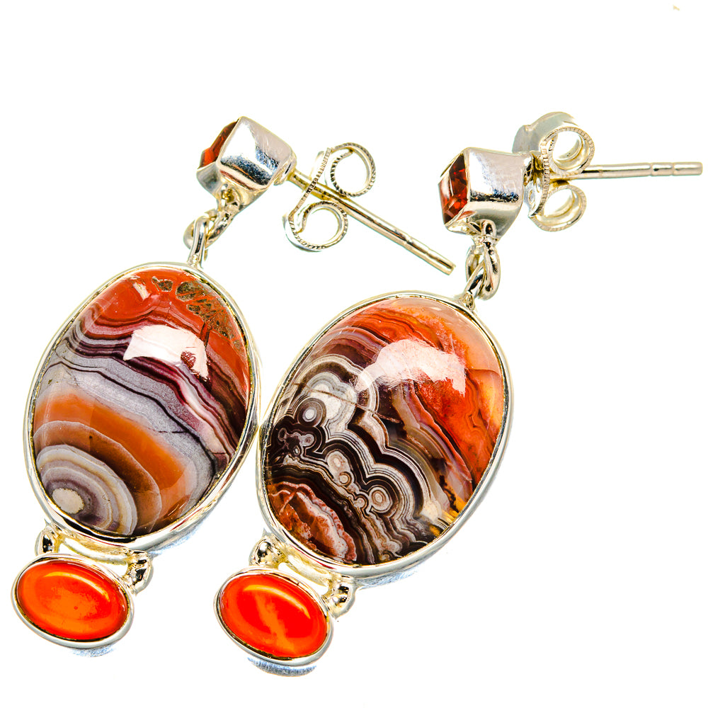 Crazy Lace Agate Earrings handcrafted by Anasilvercos - EARR422601