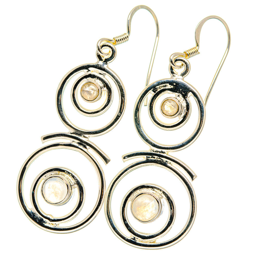 Rainbow Moonstone Earrings handcrafted by Anasilvercos - EARR422603