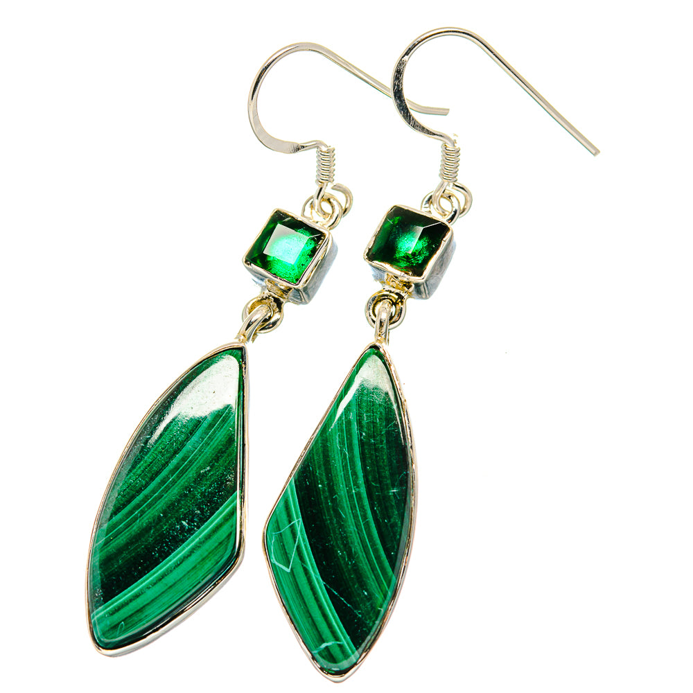 Malachite Earrings handcrafted by Anasilvercos - EARR422617