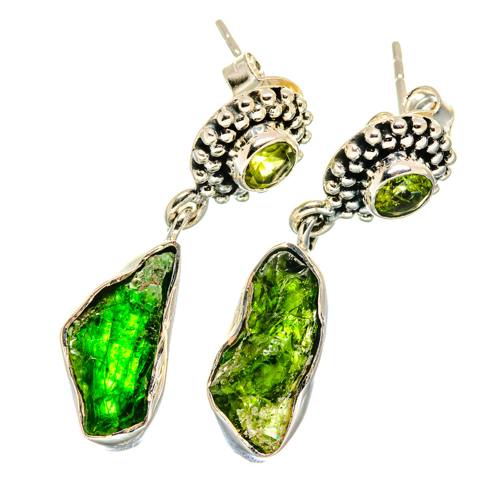 Chrome Diopside Earrings handcrafted by Anasilvercos - EARR422629