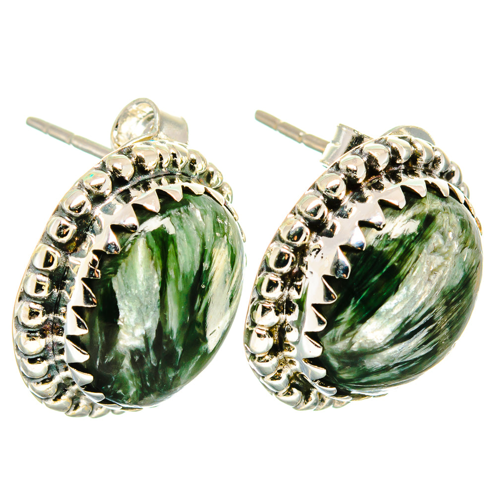 Seraphinite Earrings handcrafted by Anasilvercos - EARR422632
