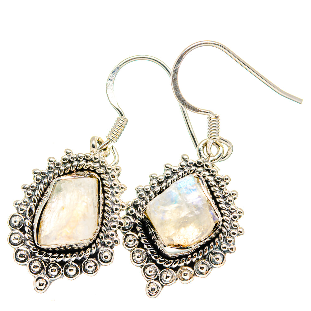 Rainbow Moonstone Earrings handcrafted by Anasilvercos - EARR422639