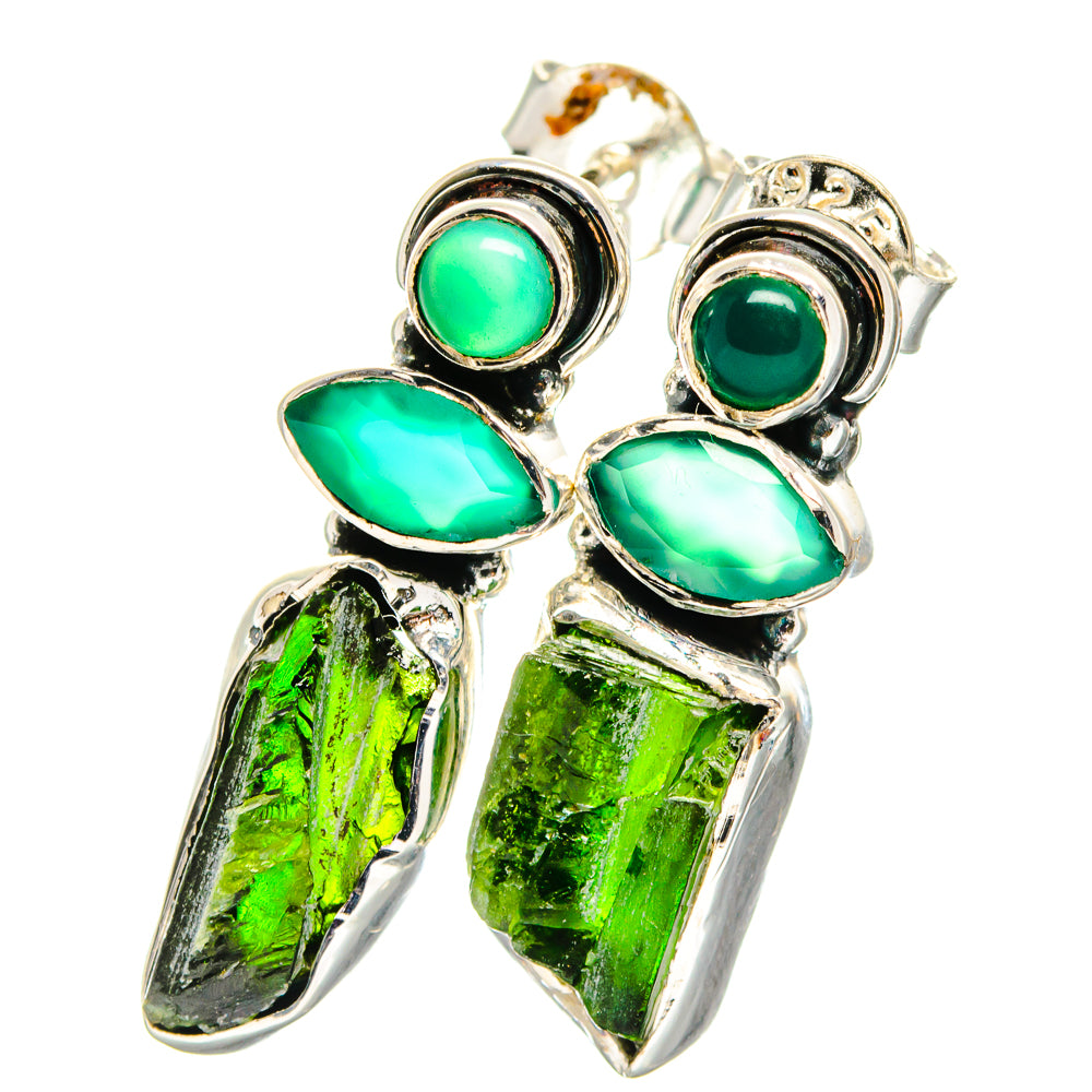 Chrome Diopside Earrings handcrafted by Anasilvercos - EARR422652