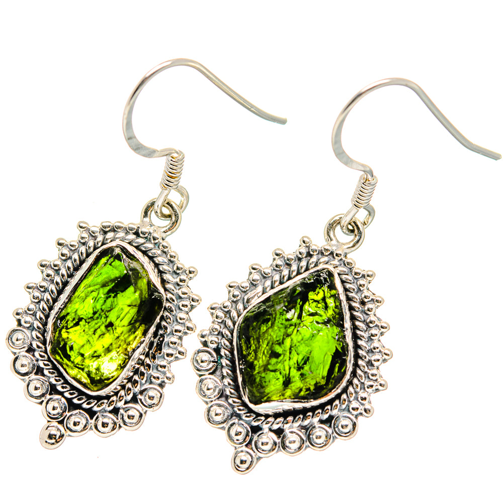 Chrome Diopside Earrings handcrafted by Anasilvercos - EARR422668