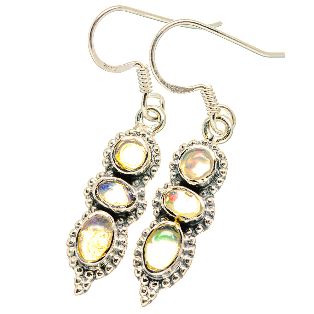 Ethiopian Opal Earrings handcrafted by Anasilvercos - EARR422701