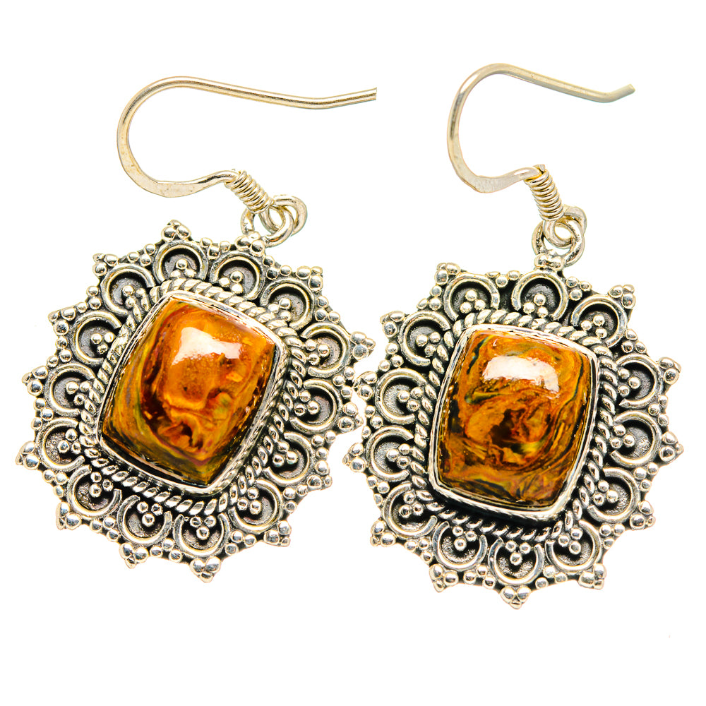 Golden Pietersite Earrings handcrafted by Anasilvercos - EARR422706