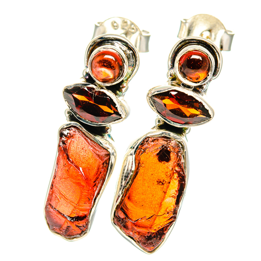 Garnet Earrings handcrafted by Anasilvercos - EARR422718
