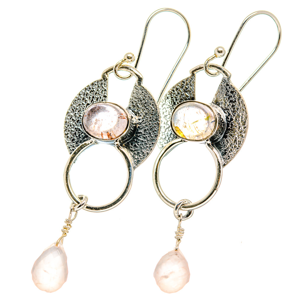 Rose Quartz Earrings handcrafted by Anasilvercos - EARR422721
