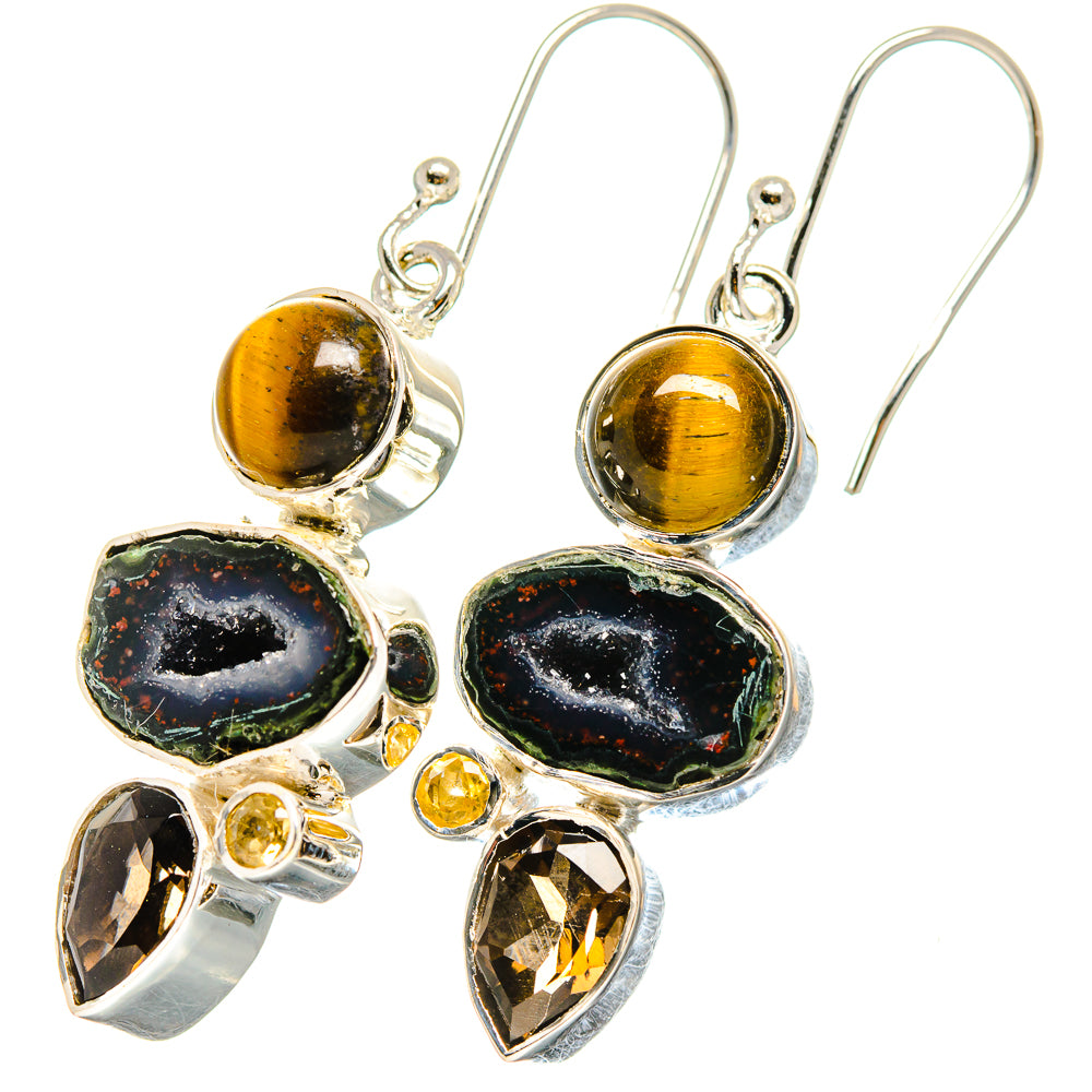 Coconut Geode Druzy Earrings handcrafted by Anasilvercos - EARR422723