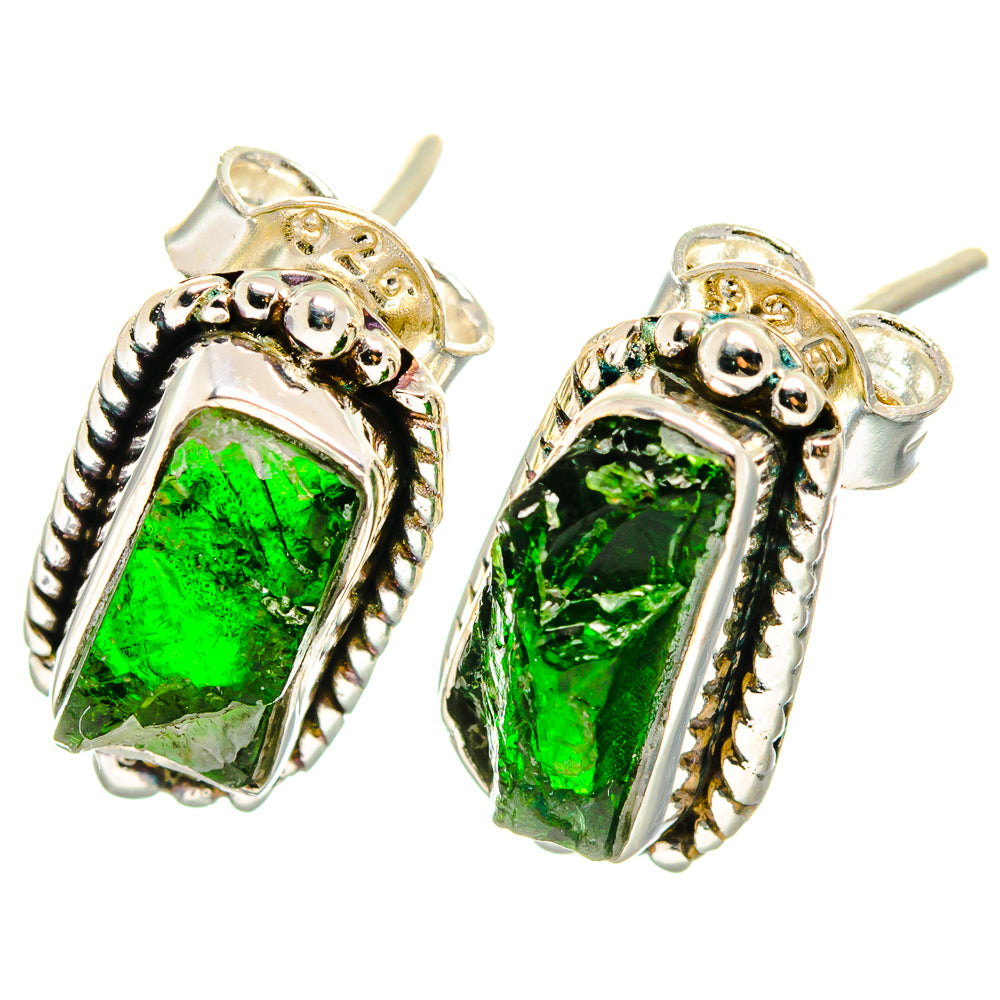 Chrome Diopside Earrings handcrafted by Anasilvercos - EARR422726