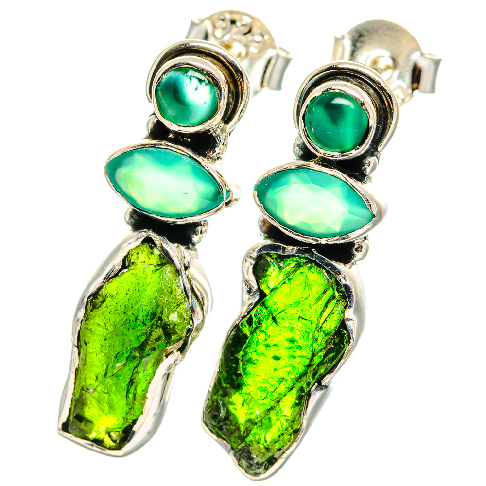 Chrome Diopside Earrings handcrafted by Anasilvercos - EARR422730