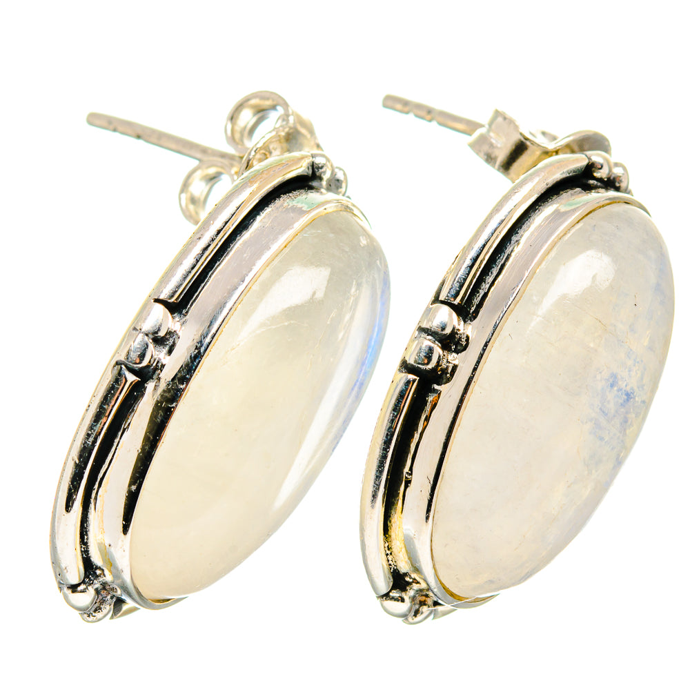 Rainbow Moonstone Earrings handcrafted by Anasilvercos - EARR422736