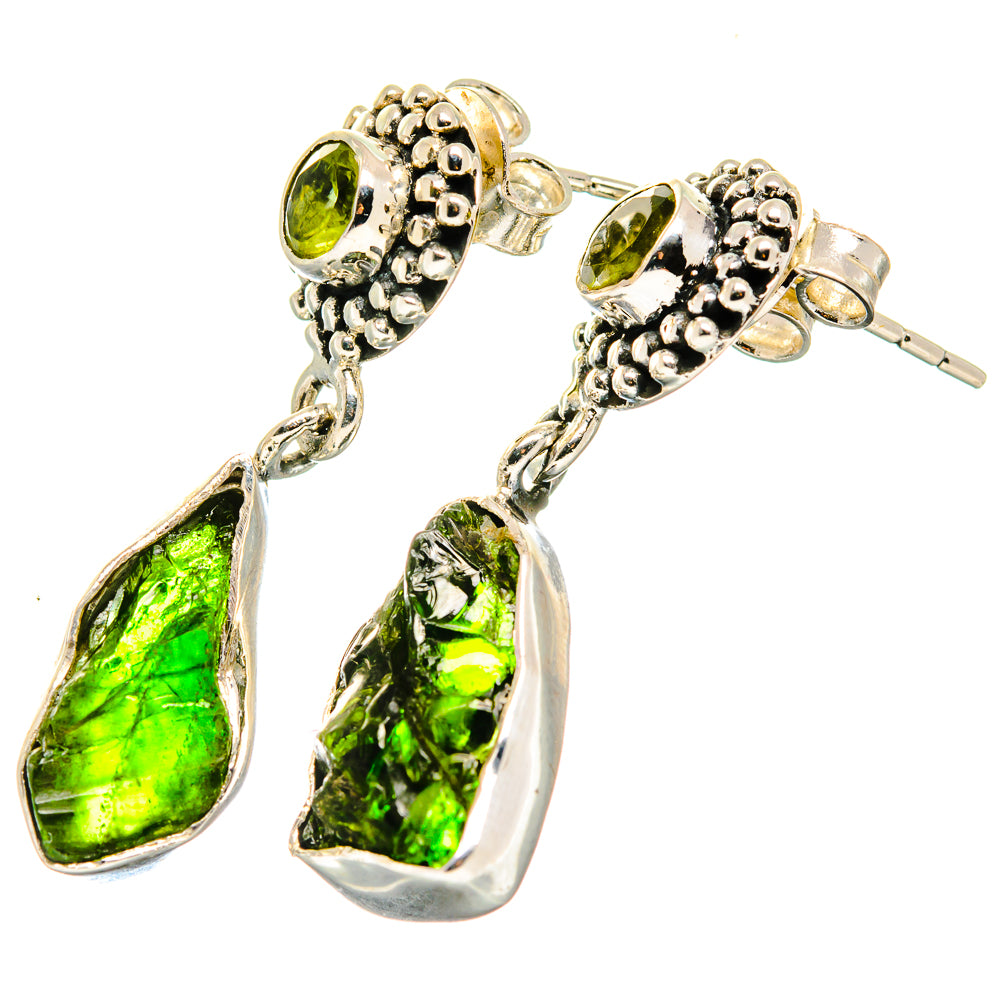 Chrome Diopside Earrings handcrafted by Anasilvercos - EARR422739
