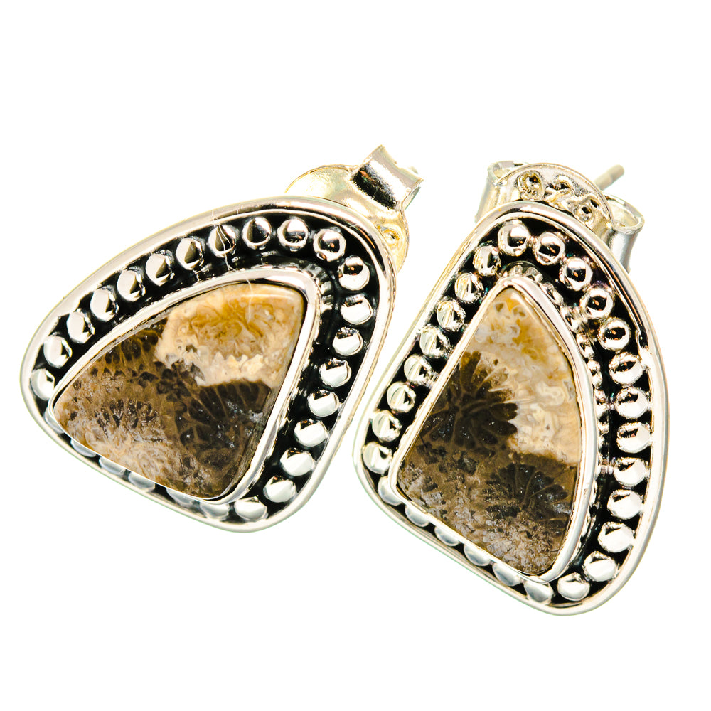 Fossil Coral Earrings handcrafted by Anasilvercos - EARR422745