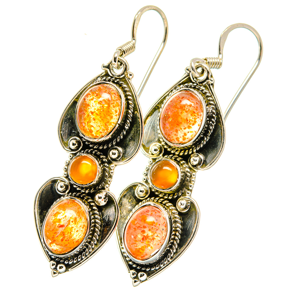 Sunstone Earrings handcrafted by Anasilvercos - EARR422765