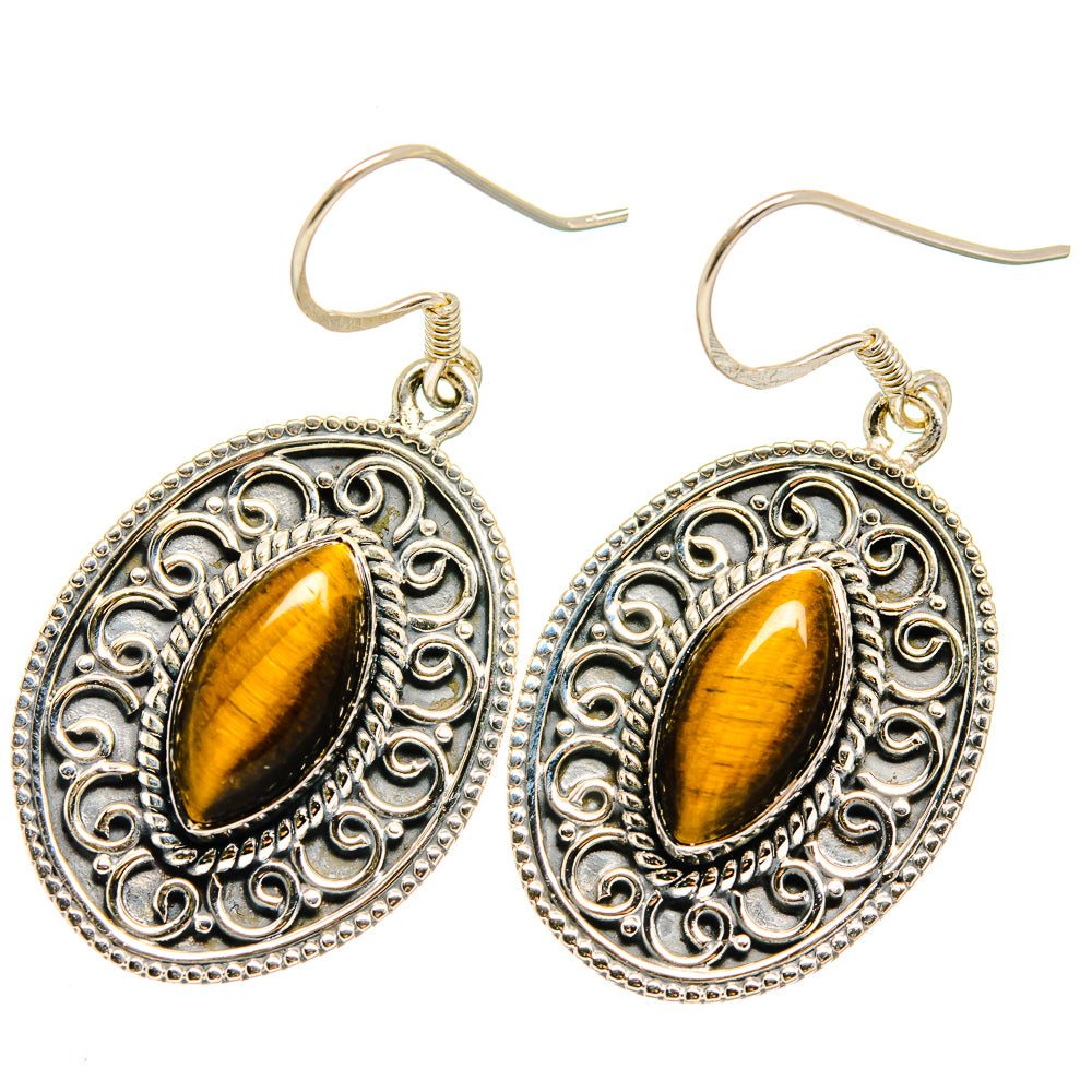 Tiger Eye Earrings handcrafted by Anasilvercos - EARR422774