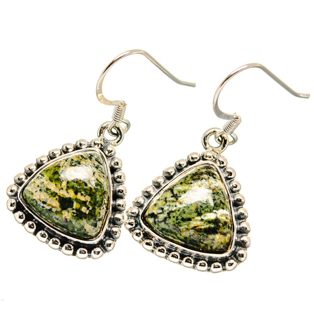 Lizard Jasper Earrings handcrafted by Anasilvercos - EARR422775