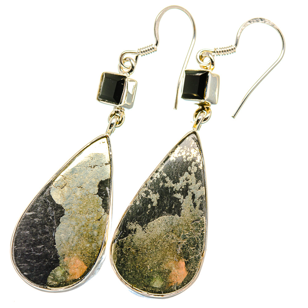 Pyrite Agate Earrings handcrafted by Anasilvercos - EARR422777