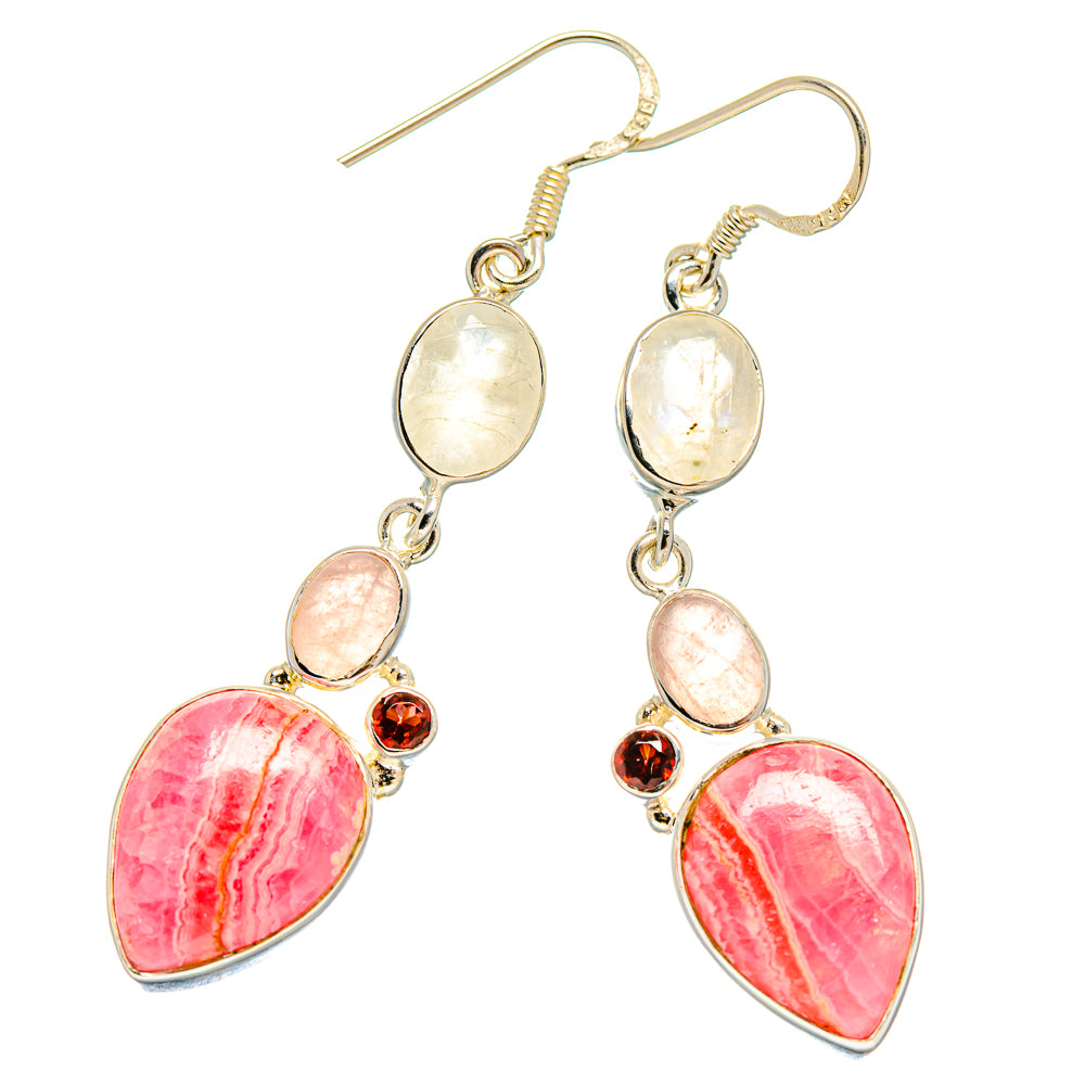 Rhodochrosite Earrings handcrafted by Anasilvercos - EARR422786